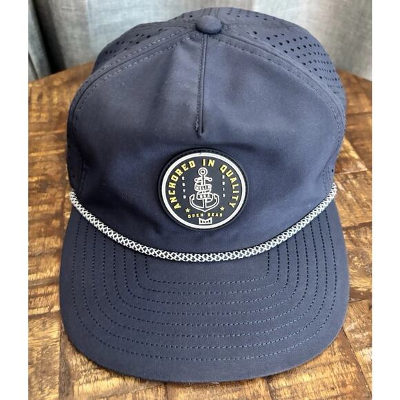 Melin Coronado Hydro Hat Anchored In Quality Navy Blue Open Sea Adjust Snapback - Picture 9 of 16
